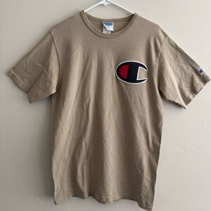 Men’s Champion Stitch Logo T Shirt - Beige Large (Tall Fit)